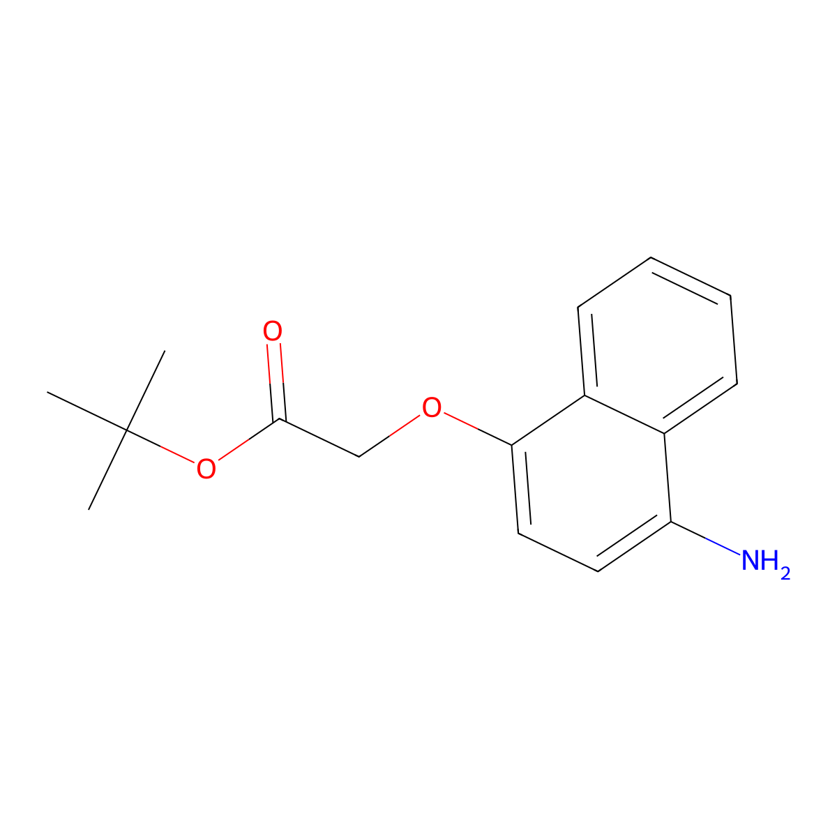 Tert-butyl 2-[(4-aminonaphthalen-1-yl)oxy]acetate molecular structure, CAS 2639420-66-7