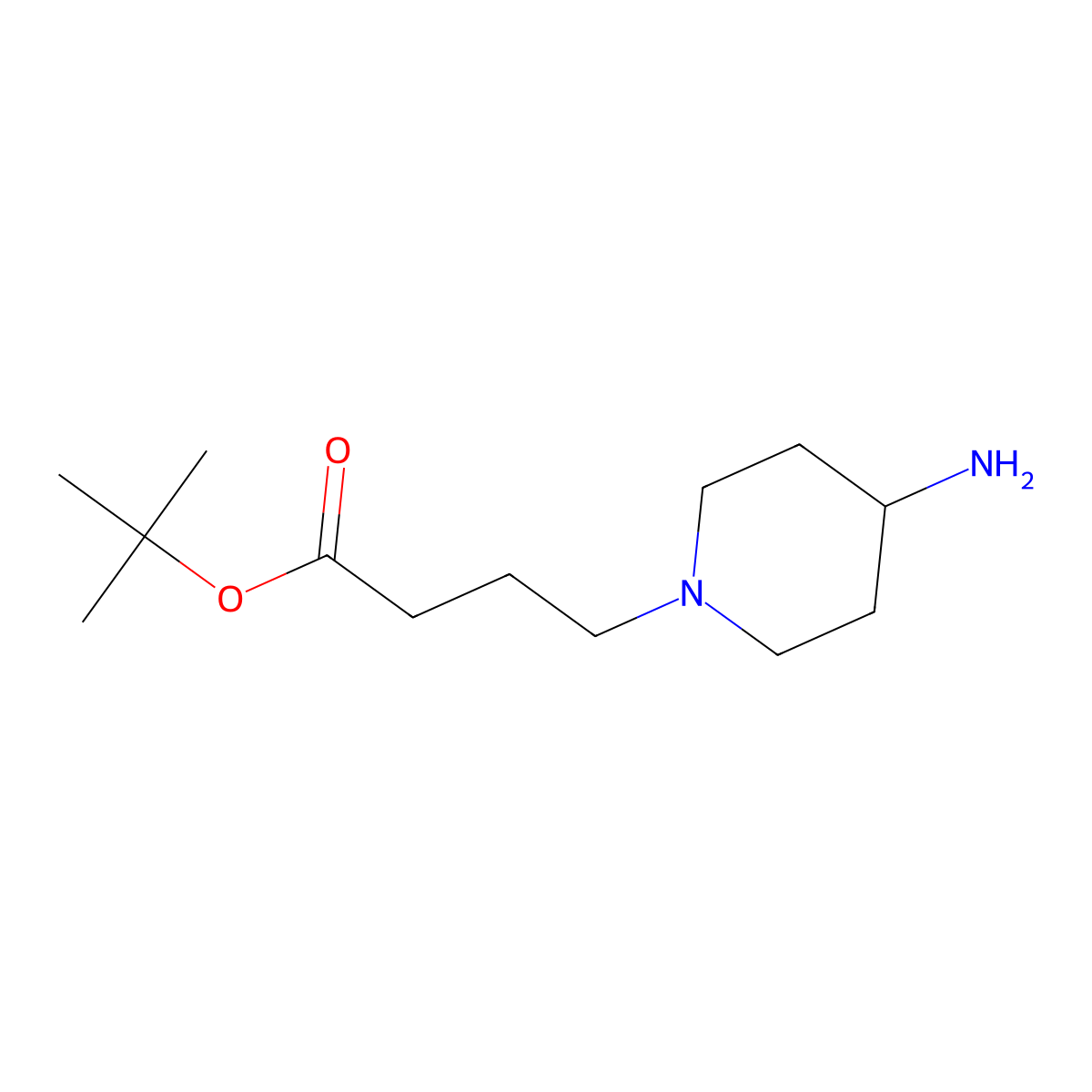 Tert-butyl 4-(4-aminopiperidin-1-yl)butanoate molecular structure, CAS 2639420-67-8