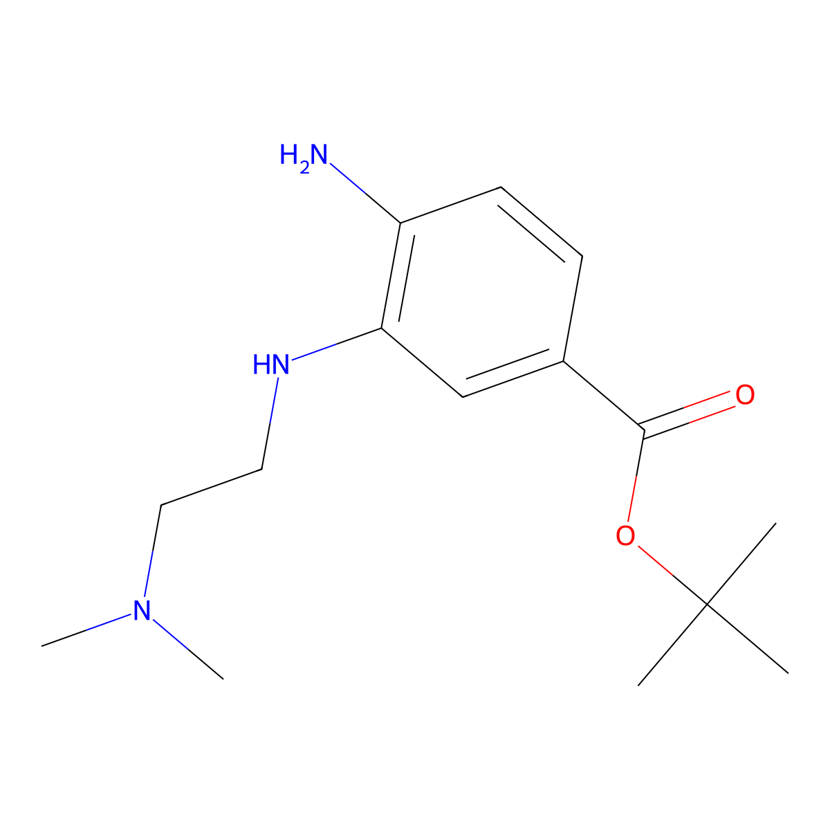 Tert-butyl 4-amino-3-{[2-(dimethylamino)ethyl]amino}benzoate molecular structure, CAS 2639420-70-3