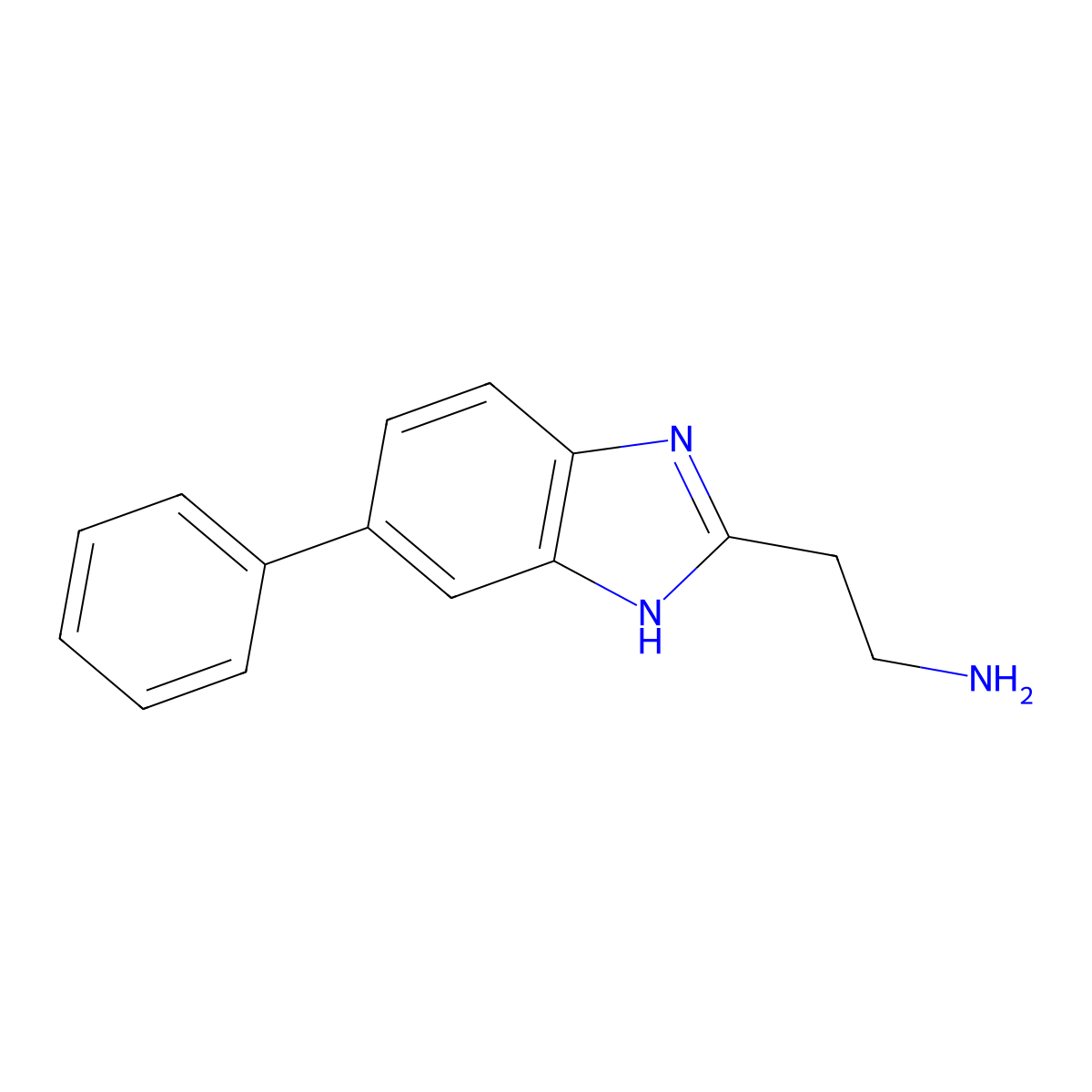 2-(5-phenyl-1H-1,3-benzodiazol-2-yl)ethan-1-amine molecular structure, CAS 2639420-72-5