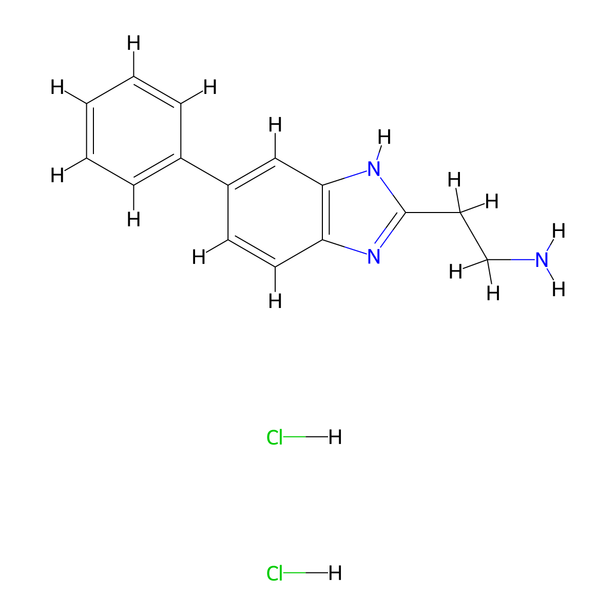 2-(5-phenyl-1H-1,3-benzodiazol-2-yl)ethan-1-amine dihydrochloride molecular structure, CAS 2639420-73-6