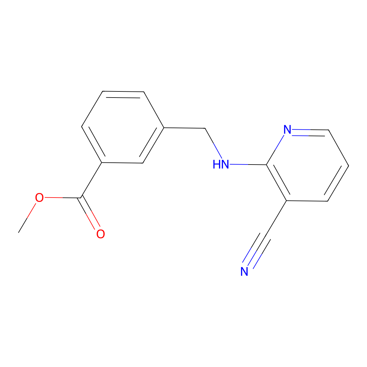Methyl 3-{[(3-cyanopyridin-2-yl)amino]methyl}benzoate molecular structure, CAS 2639420-83-8