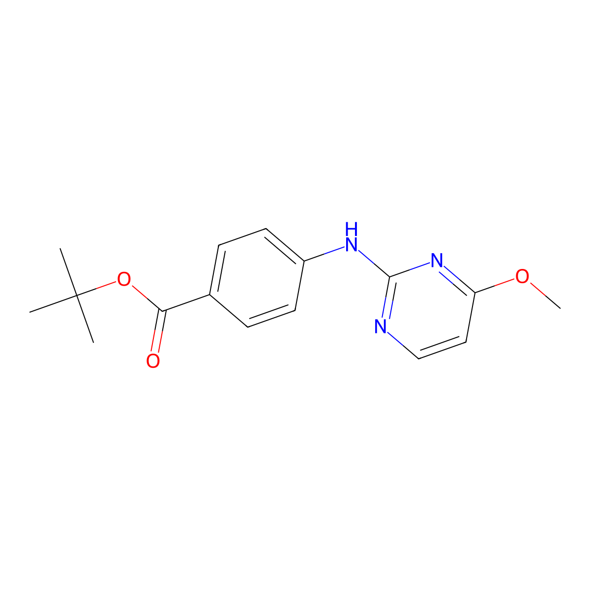 Tert-butyl 4-[(4-methoxypyrimidin-2-yl)amino]benzoate molecular structure, CAS 2639420-94-1