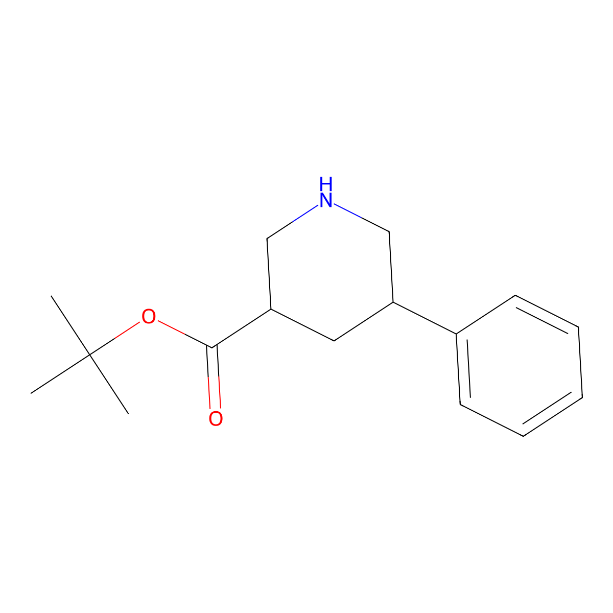 Tert-butyl 5-phenylpiperidine-3-carboxylate molecular structure, CAS 2639421-07-9