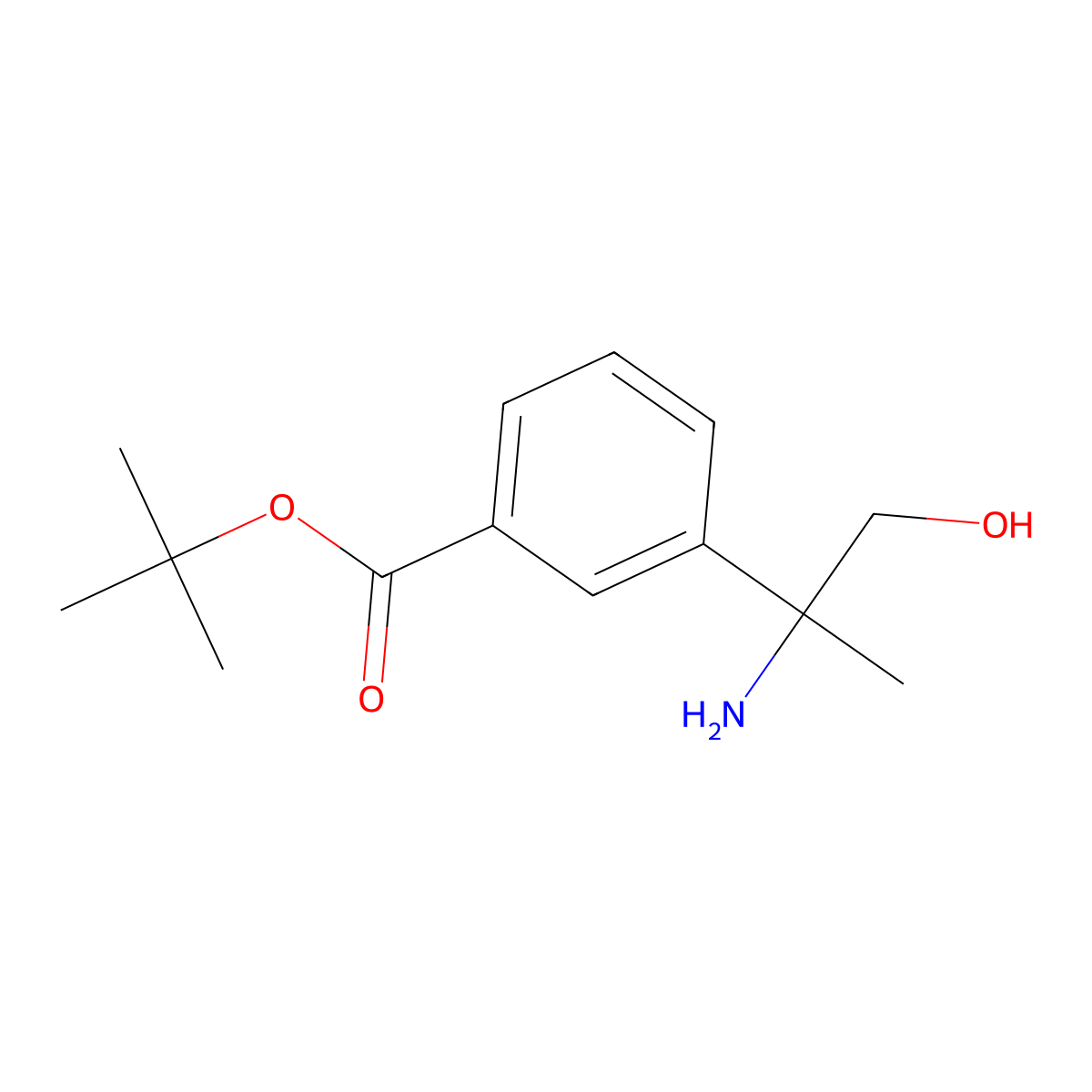 Tert-butyl 3-(2-amino-1-hydroxypropan-2-yl)benzoate molecular structure, CAS 2639421-12-6