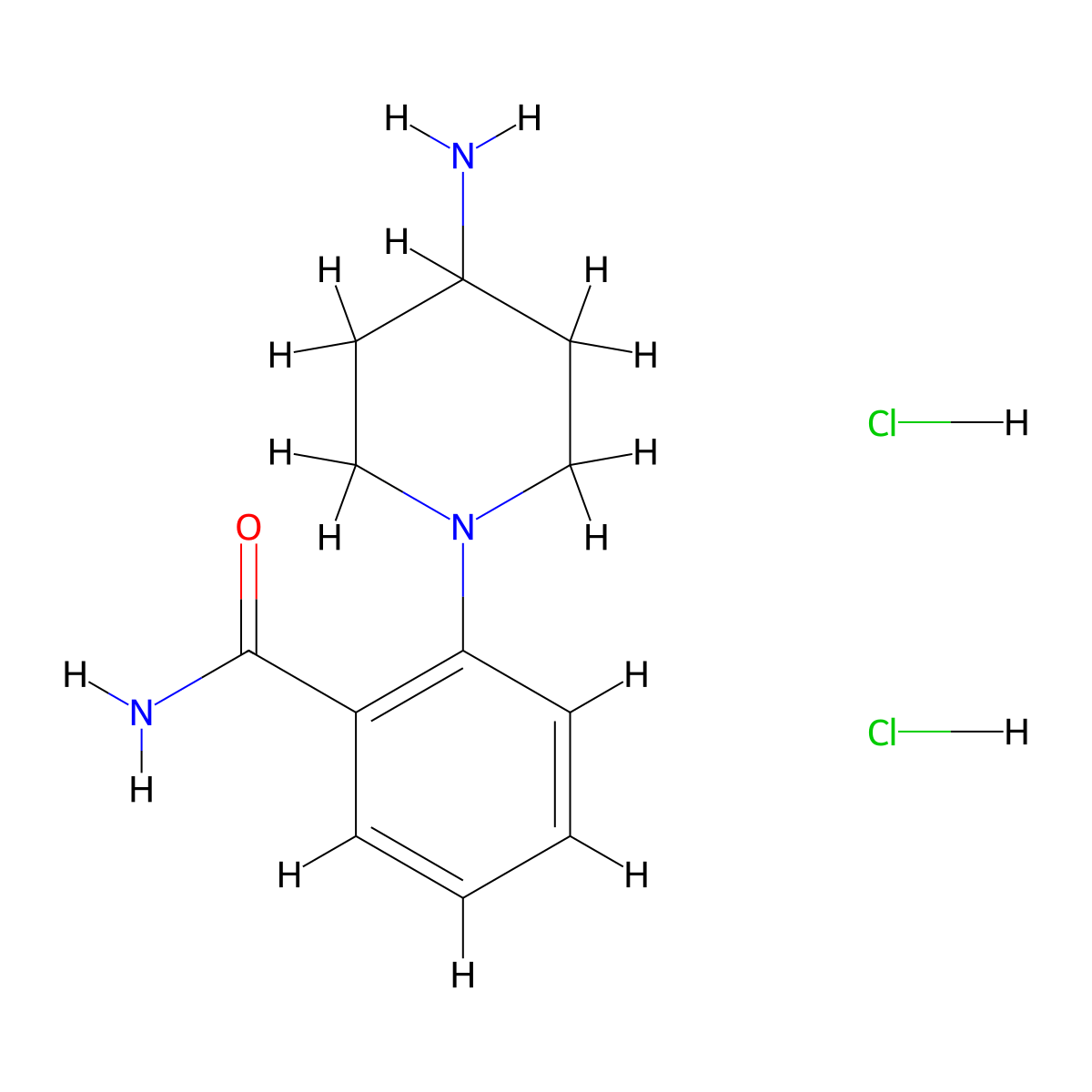 2-(4-Aminopiperidin-1-yl)benzamide dihydrochloride molecular structure, CAS 2639421-35-3