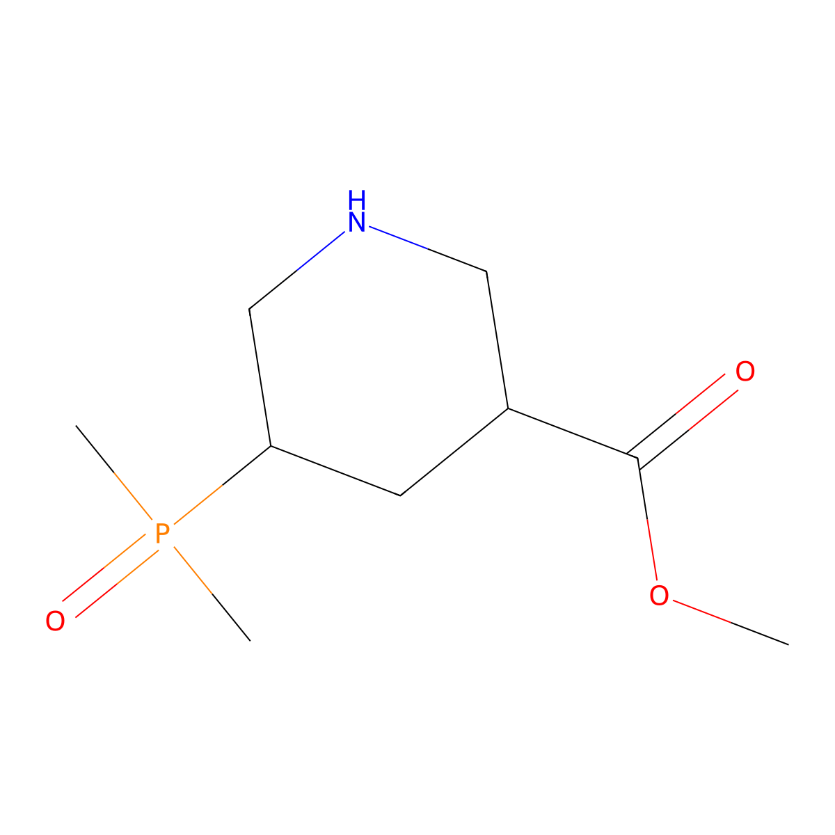 Methyl 5-(dimethylphosphoryl)piperidine-3-carboxylate molecular structure, CAS 2639421-44-4