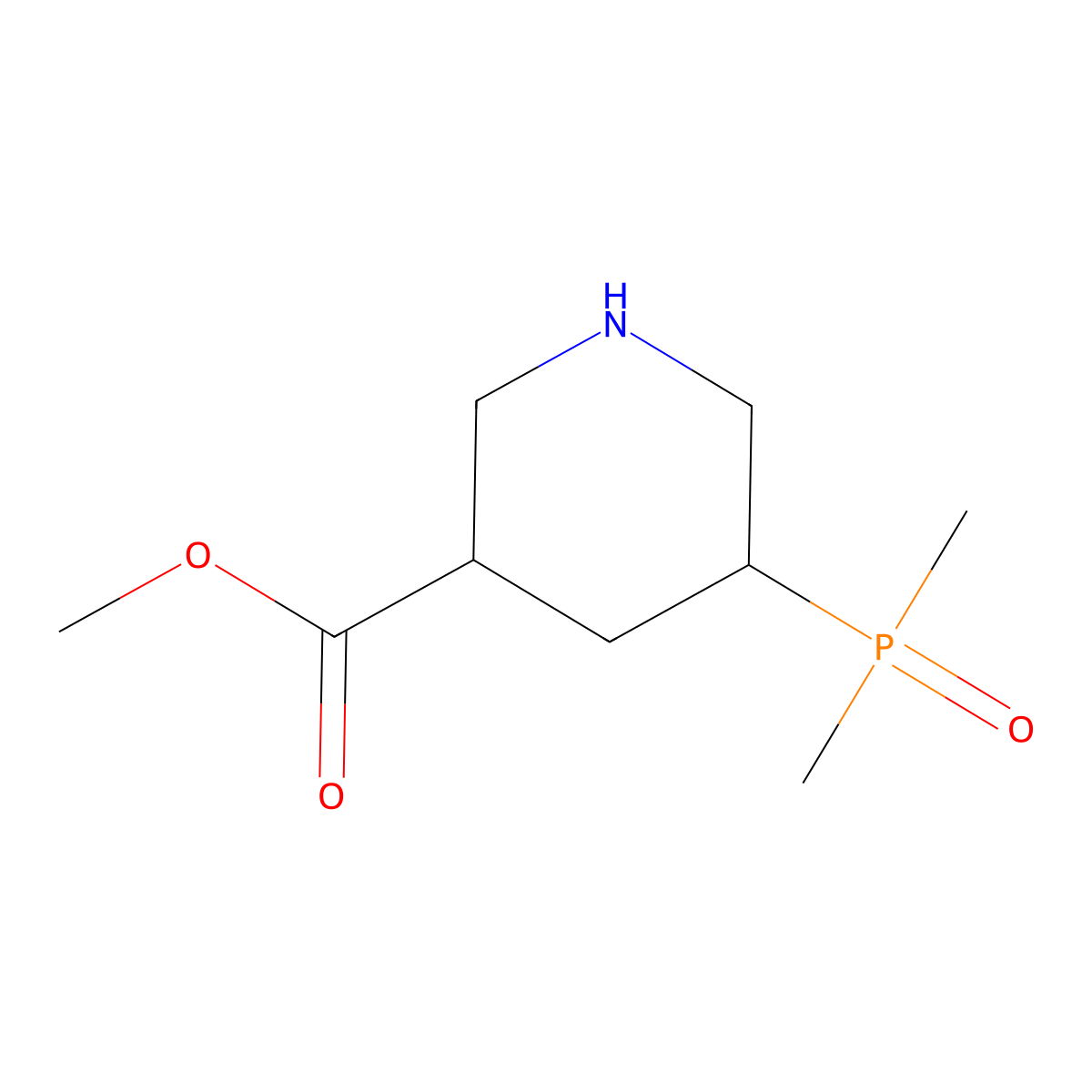 Methyl 5-(dimethylphosphoryl)piperidine-3-carboxylate molecular structure, CAS 2639421-44-4