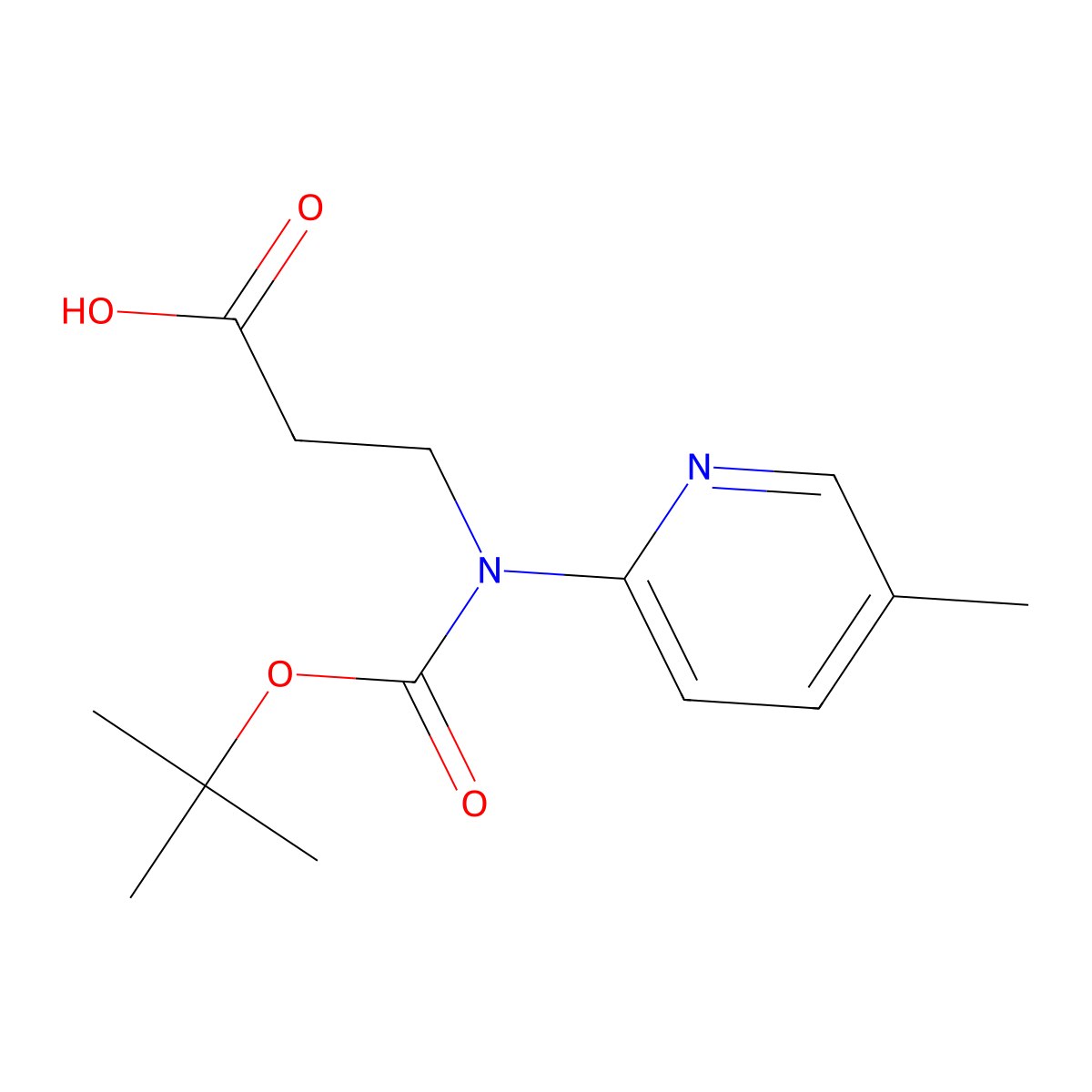 3-{[(Tert-butoxy)carbonyl](5-methylpyridin-2-yl)amino}propanoic acid molecular structure, CAS 2639421-48-8