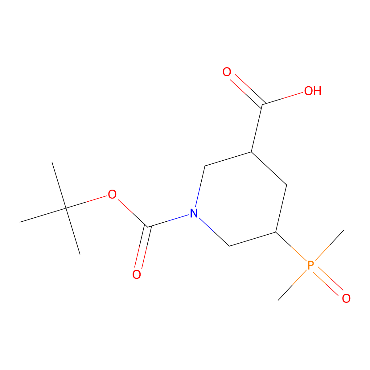 1-[(Tert-butoxy)carbonyl]-5-(dimethylphosphoryl)piperidine-3-carboxylicacid molecular structure, CAS 2639421-50-2