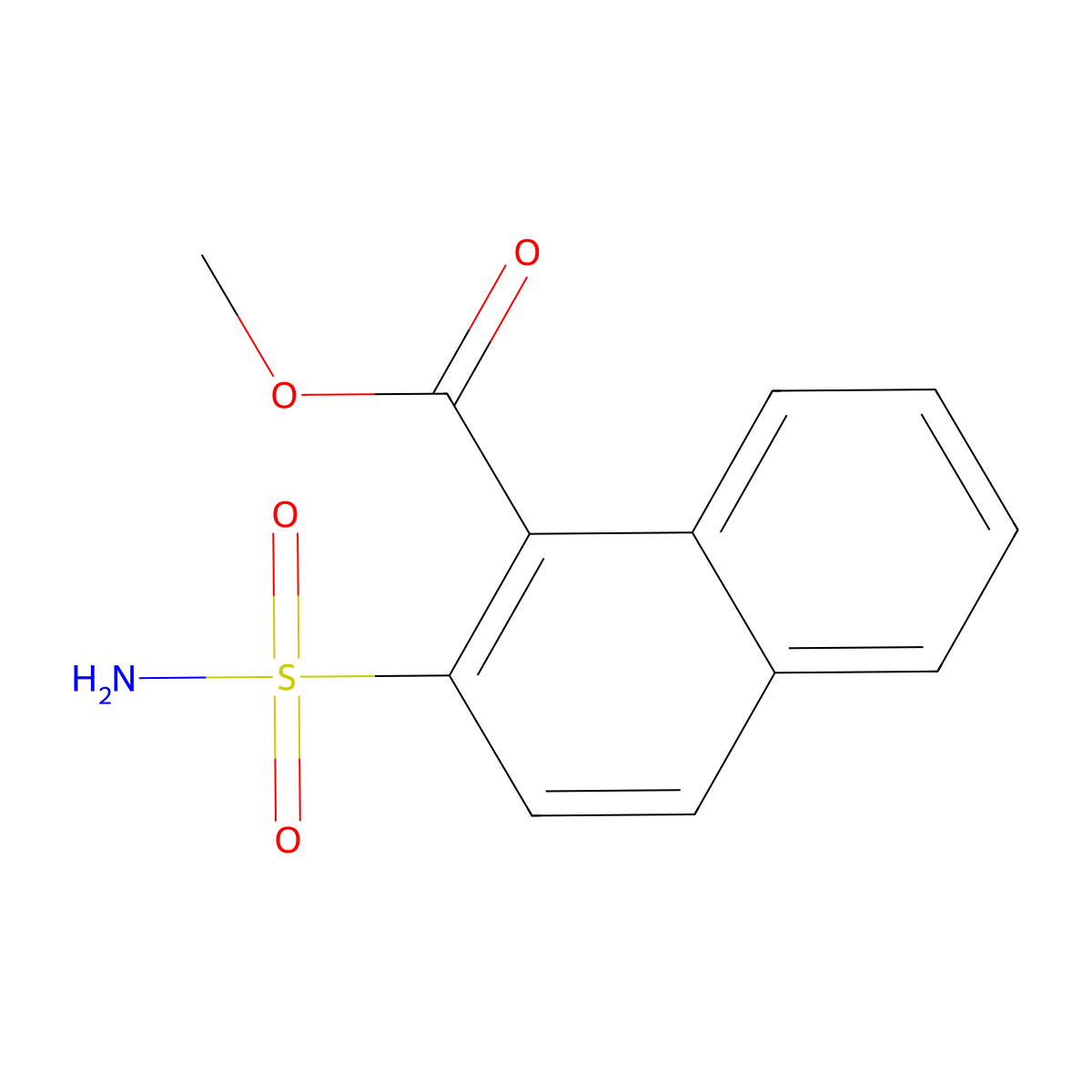 Methyl 2-sulfamoylnaphthalene-1-carboxylate molecular structure, CAS 2639421-66-0