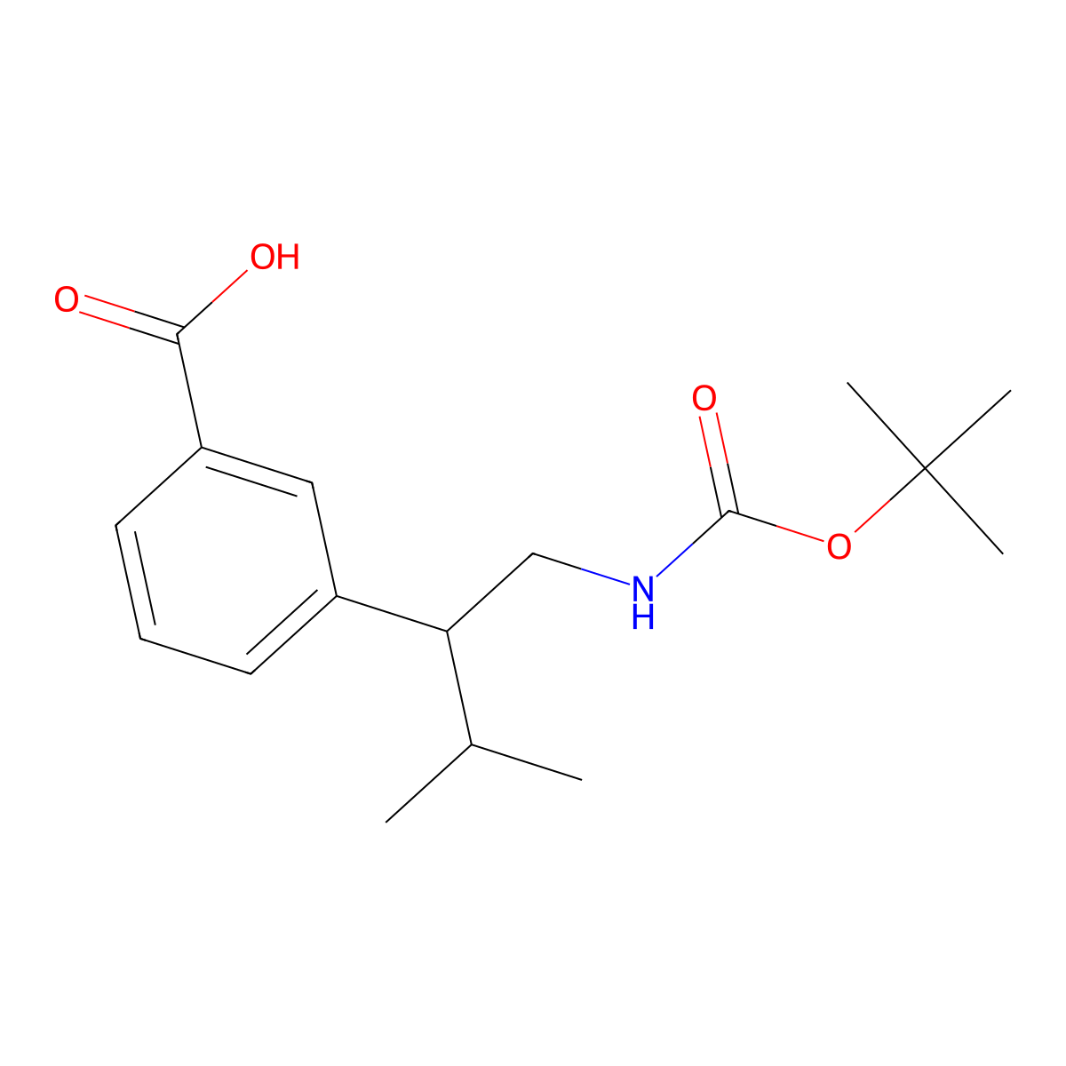 3-(1-{[(Tert-butoxy)carbonyl]amino}-3-methylbutan-2-yl)benzoic acid molecular structure, CAS 2639422-11-8
