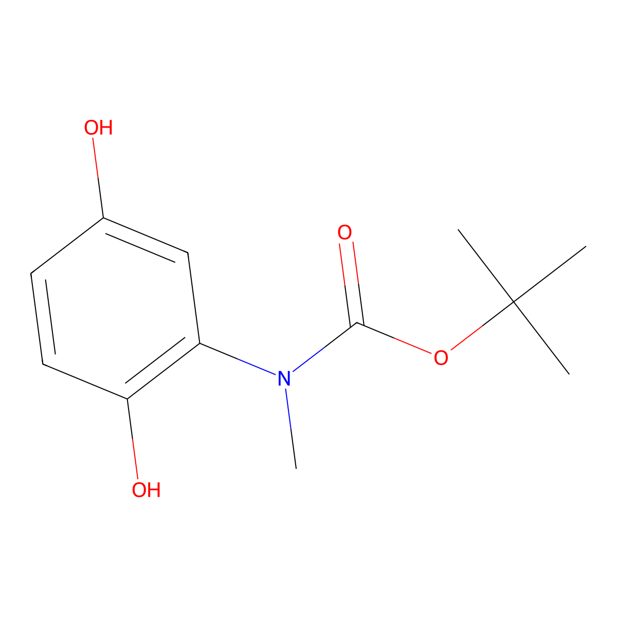 tert-butyl N-(2,5-dihydroxyphenyl)-N-methylcarbamate molecular structure, CAS 2639422-17-4