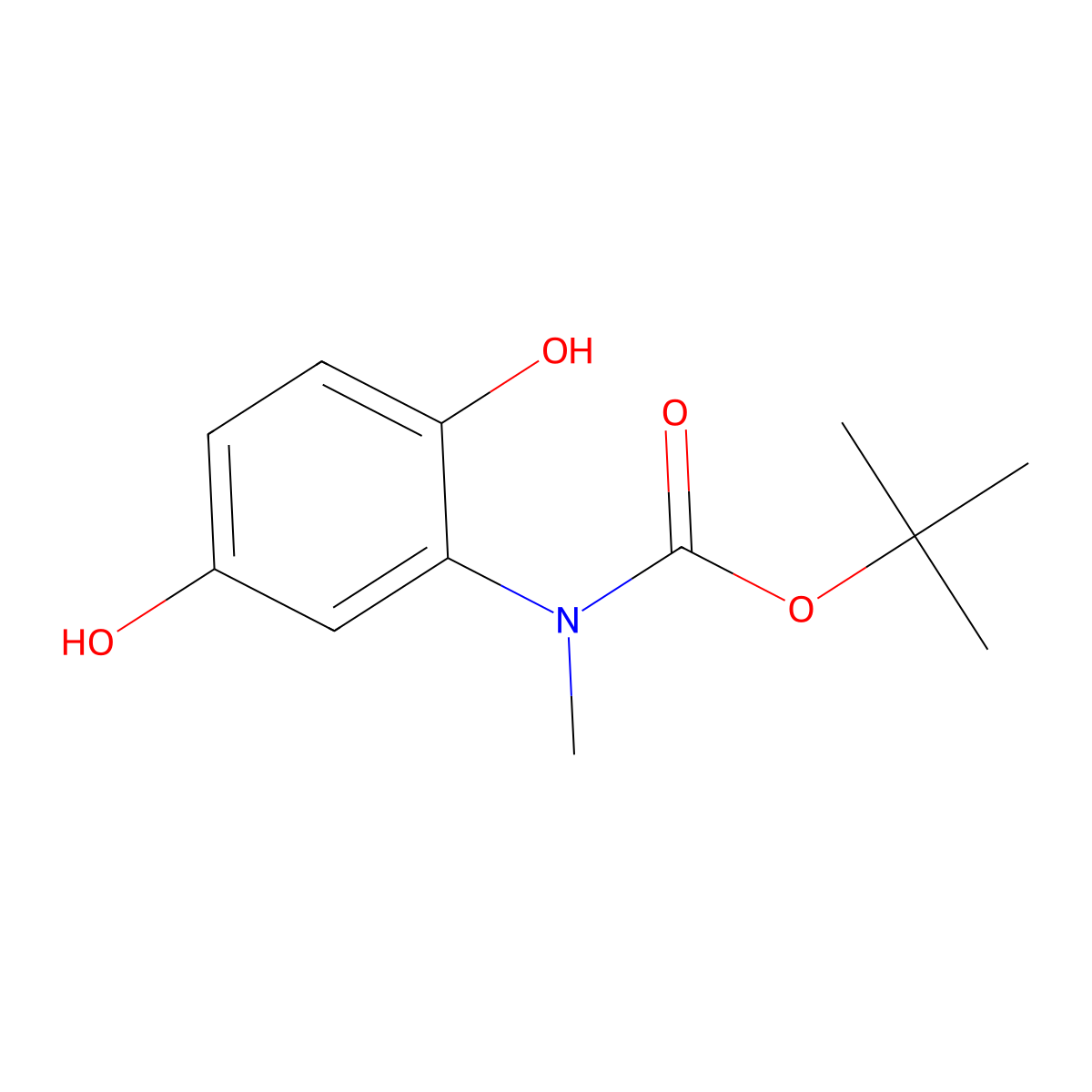 tert-butyl N-(2,5-dihydroxyphenyl)-N-methylcarbamate molecular structure, CAS 2639422-17-4