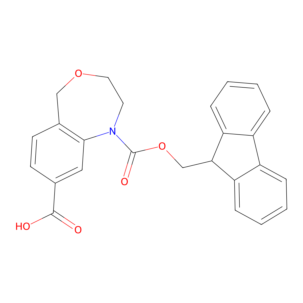 1-{[(9H-fluoren-9-yl)methoxy]carbonyl}-1,2,3,5-tetrahydro-4,1-benzoxazepine-8-carboxylic acid molecular structure, CAS 2639422-19-6