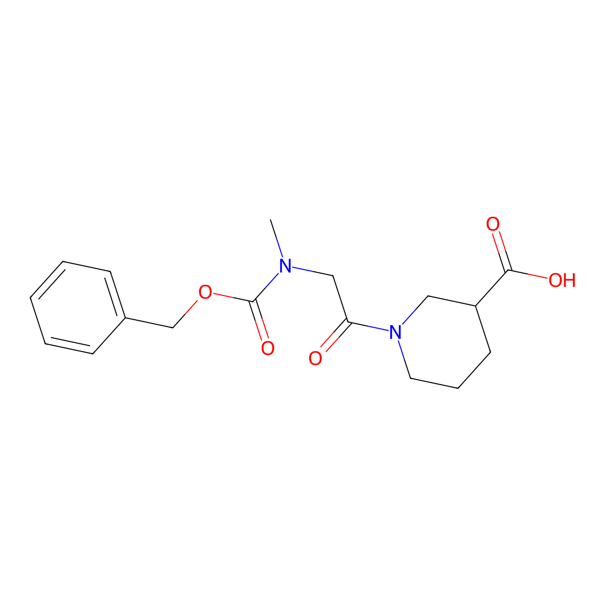 1-(2-{[(Benzyloxy)carbonyl](methyl)amino}acetyl)piperidine-3-carboxylic acid molecular structure, CAS 2639422-24-3