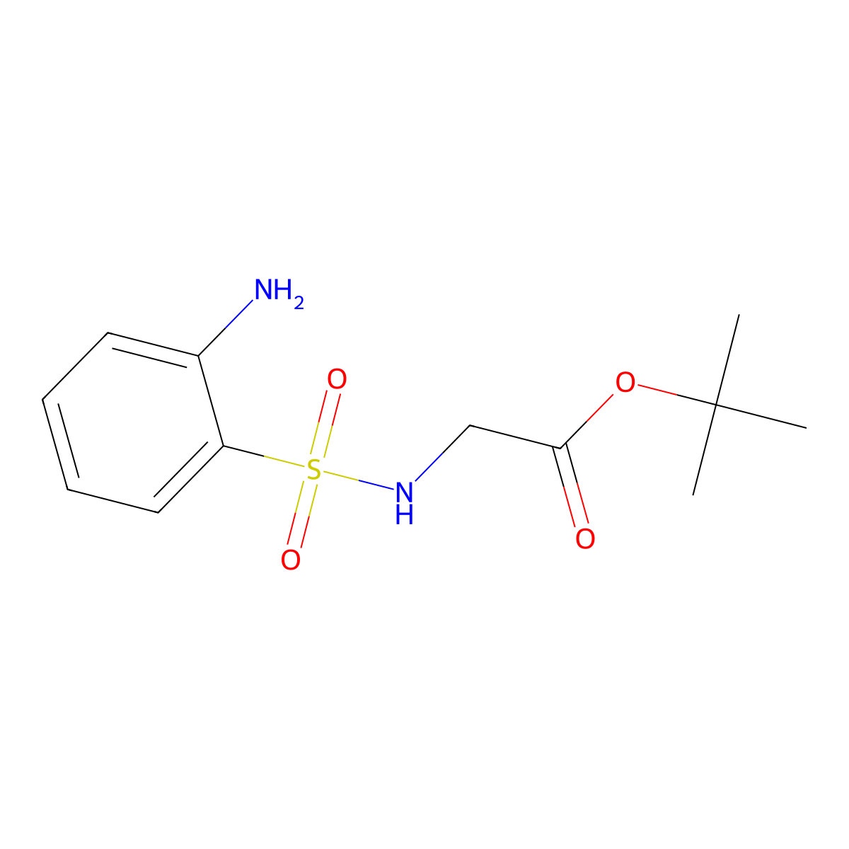 Tert-butyl 2-(2-aminobenzenesulfonamido)acetate molecular structure, CAS 2639422-27-6