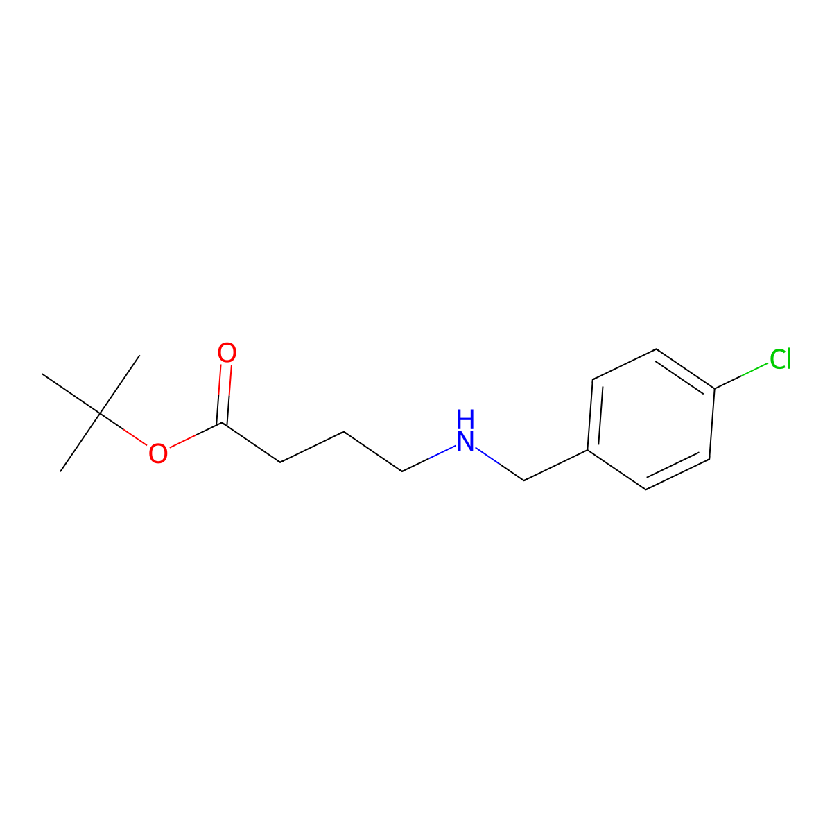 Tert-butyl 4-{[(4-chlorophenyl)methyl]amino}butanoate molecular structure, CAS 2639422-33-4