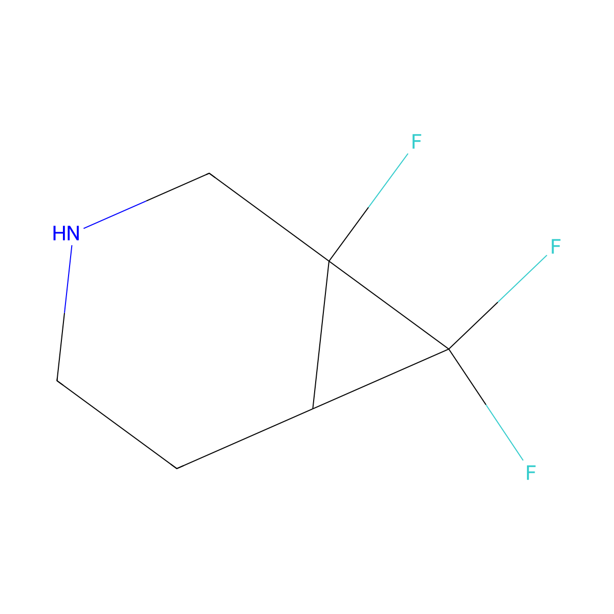 1,7,7-Trifluoro-3-azabicyclo[4.1.0]heptane molecular structure, CAS 2639422-34-5