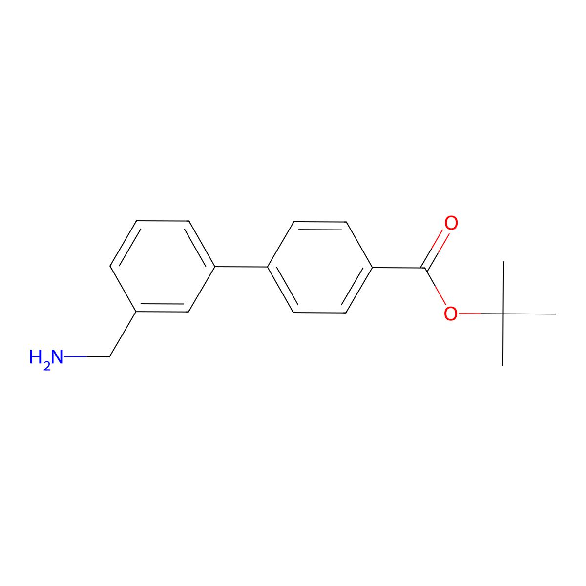 Tert-butyl 3'-(aminomethyl)-[1,1'-biphenyl]-4-carboxylate molecular structure, CAS 2639422-43-6
