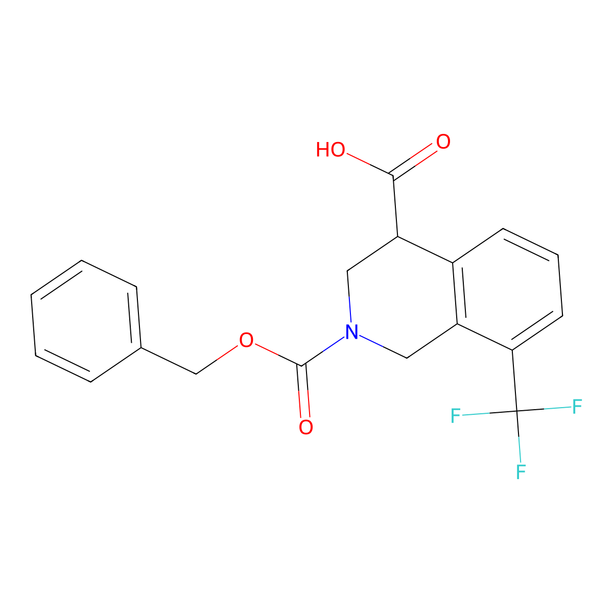 2-[(Benzyloxy)carbonyl]-8-(trifluoromethyl)-1,2,3,4-tetrahydroisoquinoline-4-carboxylic acid molecular structure, CAS 2639422-47-0