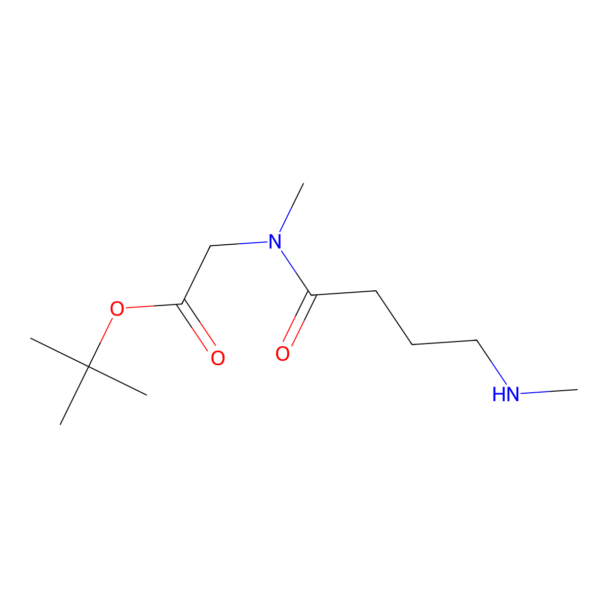 tert-butyl 2-[N-methyl-4-(methylamino)butanamido]acetate molecular structure, CAS 2639422-54-9