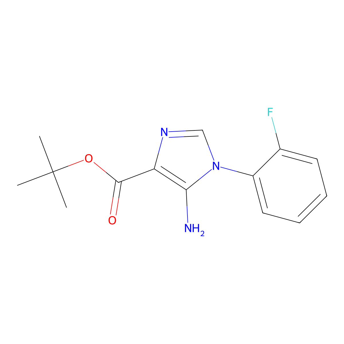 tert-butyl 5-amino-1-(2-fluorophenyl)-1H-imidazole-4-carboxylate molecular structure, CAS 2639422-78-7