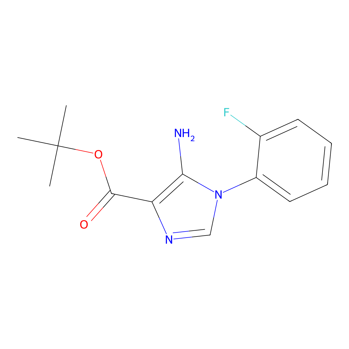 tert-butyl 5-amino-1-(2-fluorophenyl)-1H-imidazole-4-carboxylate molecular structure, CAS 2639422-78-7