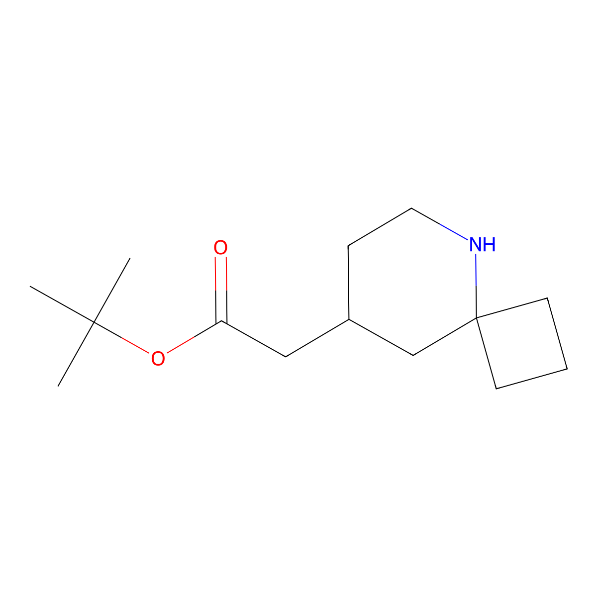 Tert-butyl 2-{5-azaspiro[3.5]nonan-8-yl}acetate molecular structure, CAS 2639422-90-3