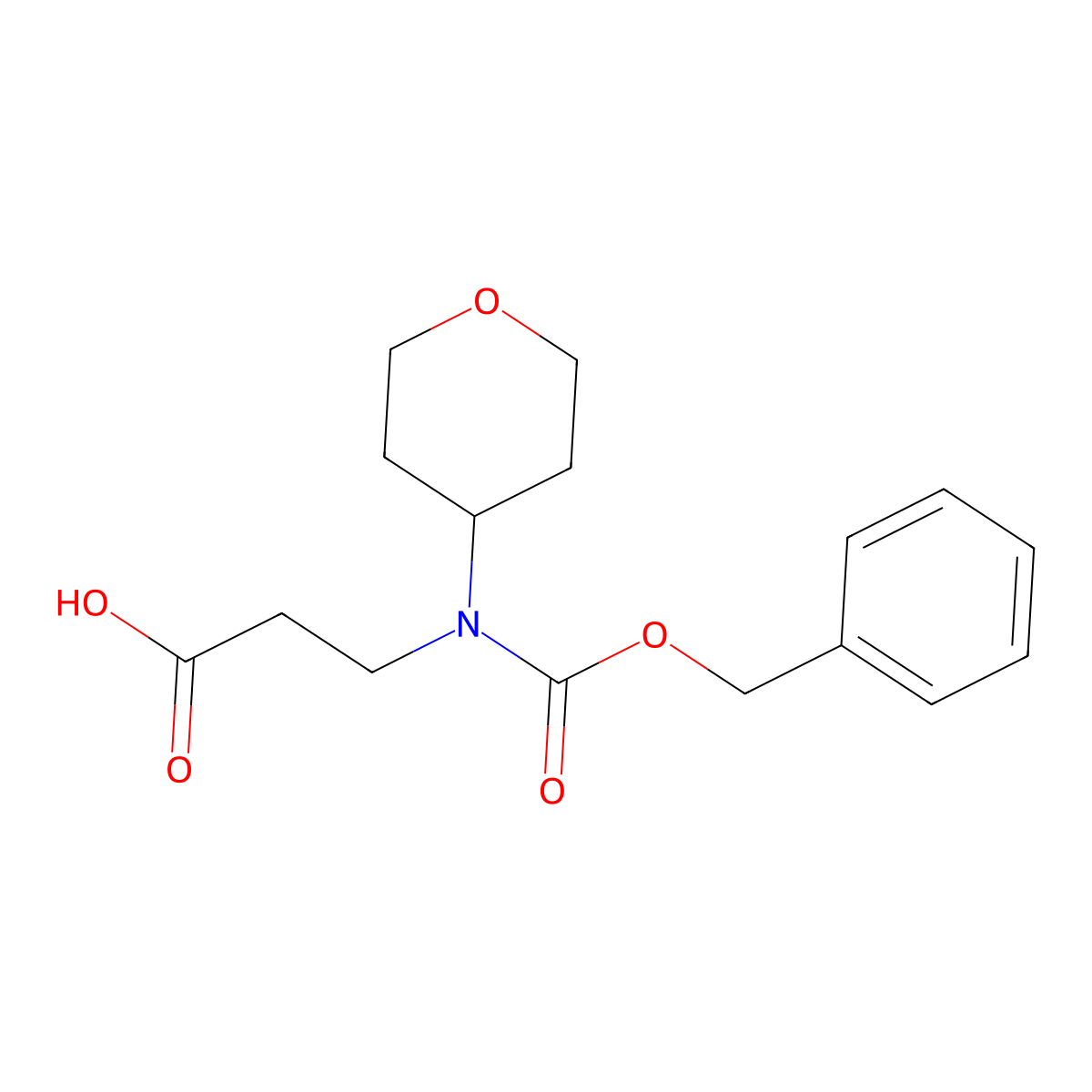 3-{[(Benzyloxy)carbonyl](oxan-4-yl)amino}propanoic acid molecular structure, CAS 2639422-95-8