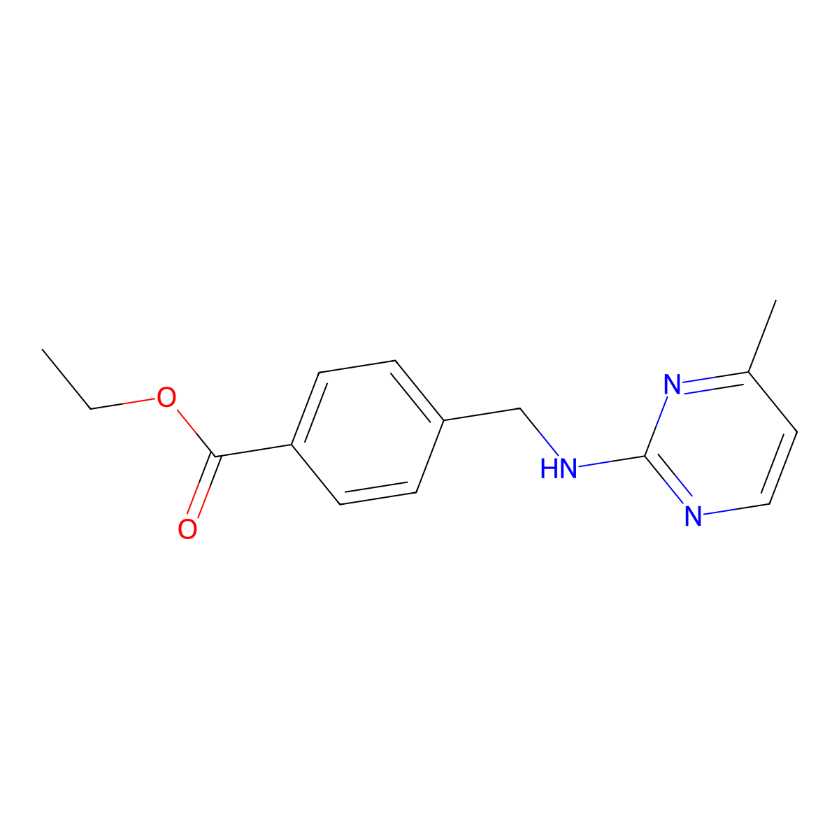 Ethyl 4-{[(4-methylpyrimidin-2-yl)amino]methyl}benzoate molecular structure, CAS 2639423-09-7