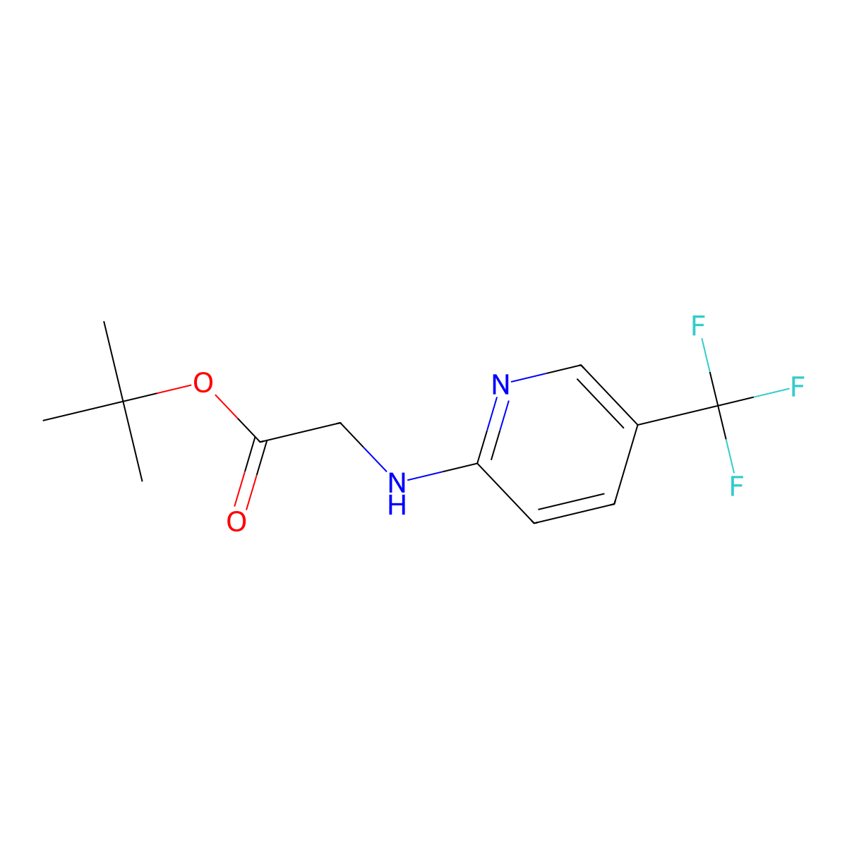 Tert-butyl 2-{[5-(trifluoromethyl)pyridin-2-yl]amino}acetate molecular structure, CAS 2639423-10-0