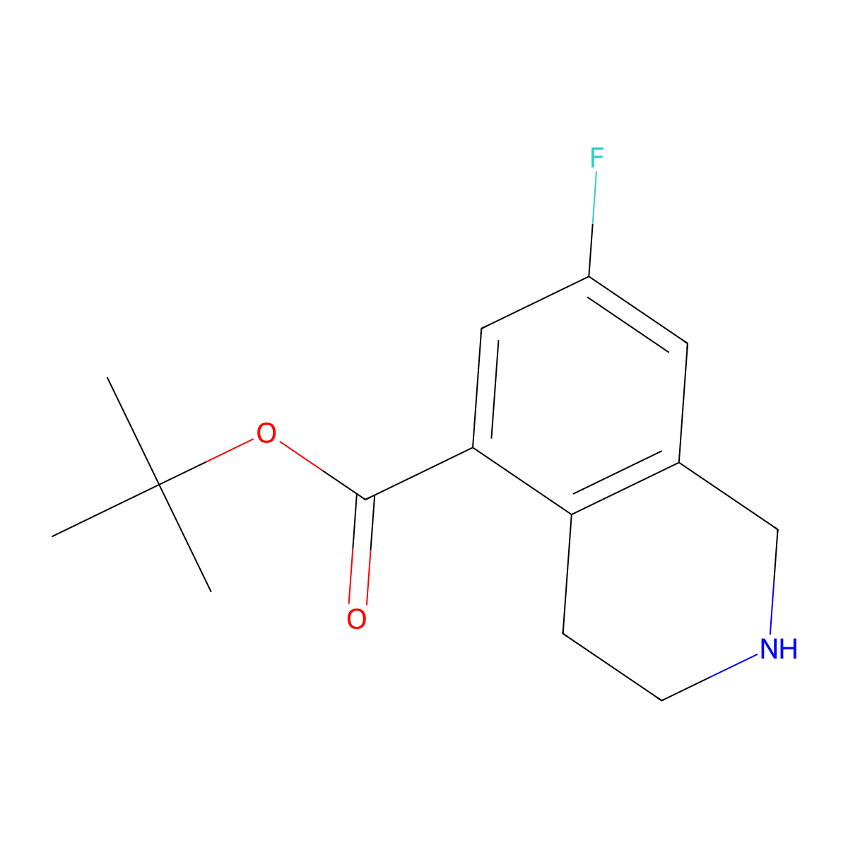 Tert-butyl 7-fluoro-1,2,3,4-tetrahydroisoquinoline-5-carboxylate molecular structure, CAS 2639423-11-1