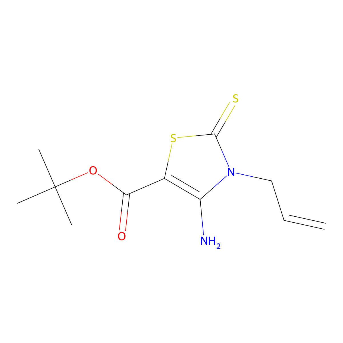 Tert-butyl 4-amino-3-(prop-2-en-1-yl)-2-sulfanylidene-2,3-dihydro-1,3-thiazole-5-carboxylate molecular structure, CAS 2639423-24-6
