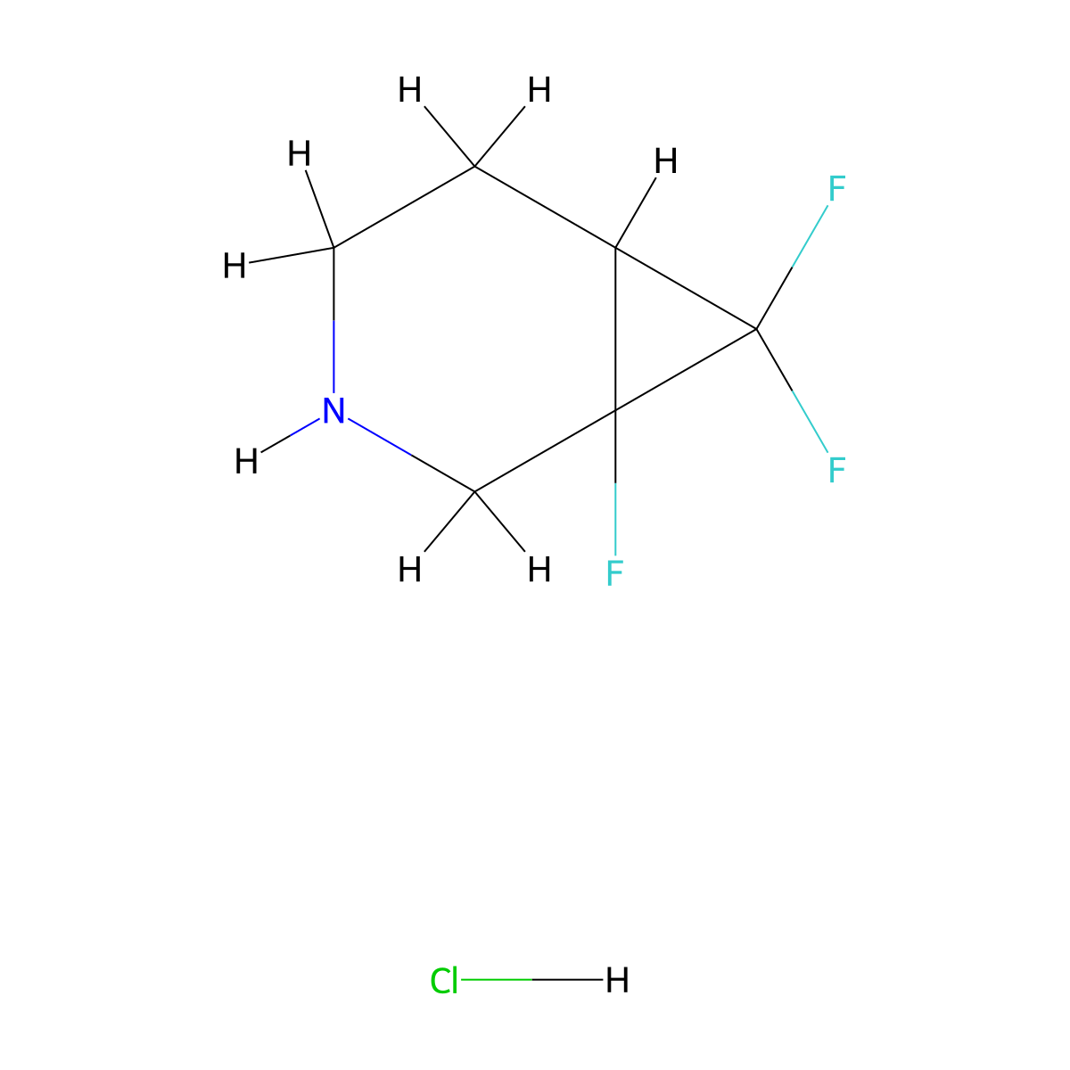 1,7,7-Trifluoro-3-azabicyclo[4.1.0]heptane hydrochloride molecular structure, CAS 2639423-25-7