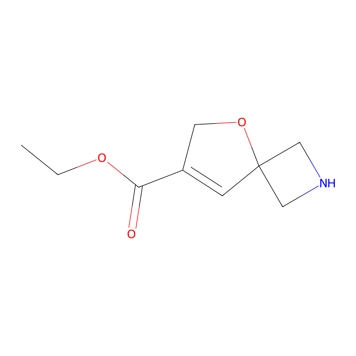 Ethyl 5-oxa-2-azaspiro[3.4]oct-7-ene-7-carboxylate molecular structure, CAS 2639423-52-0