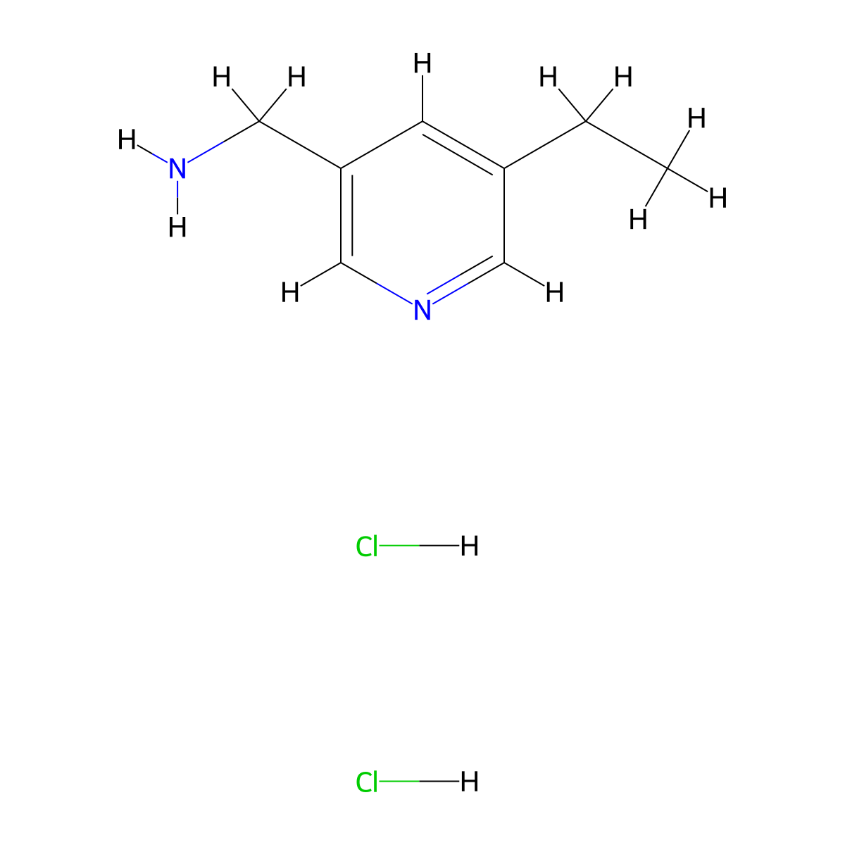 (5-Ethylpyridin-3-yl)methanamine dihydrochloride molecular structure, CAS 2639423-56-4