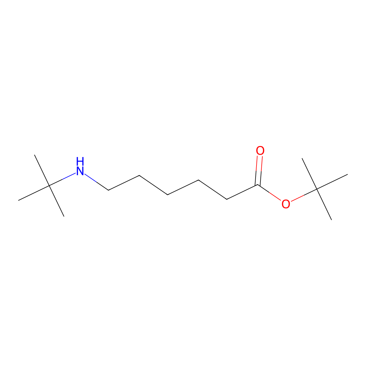 Tert-butyl 6-(tert-butylamino)hexanoate molecular structure, CAS 2639423-69-9