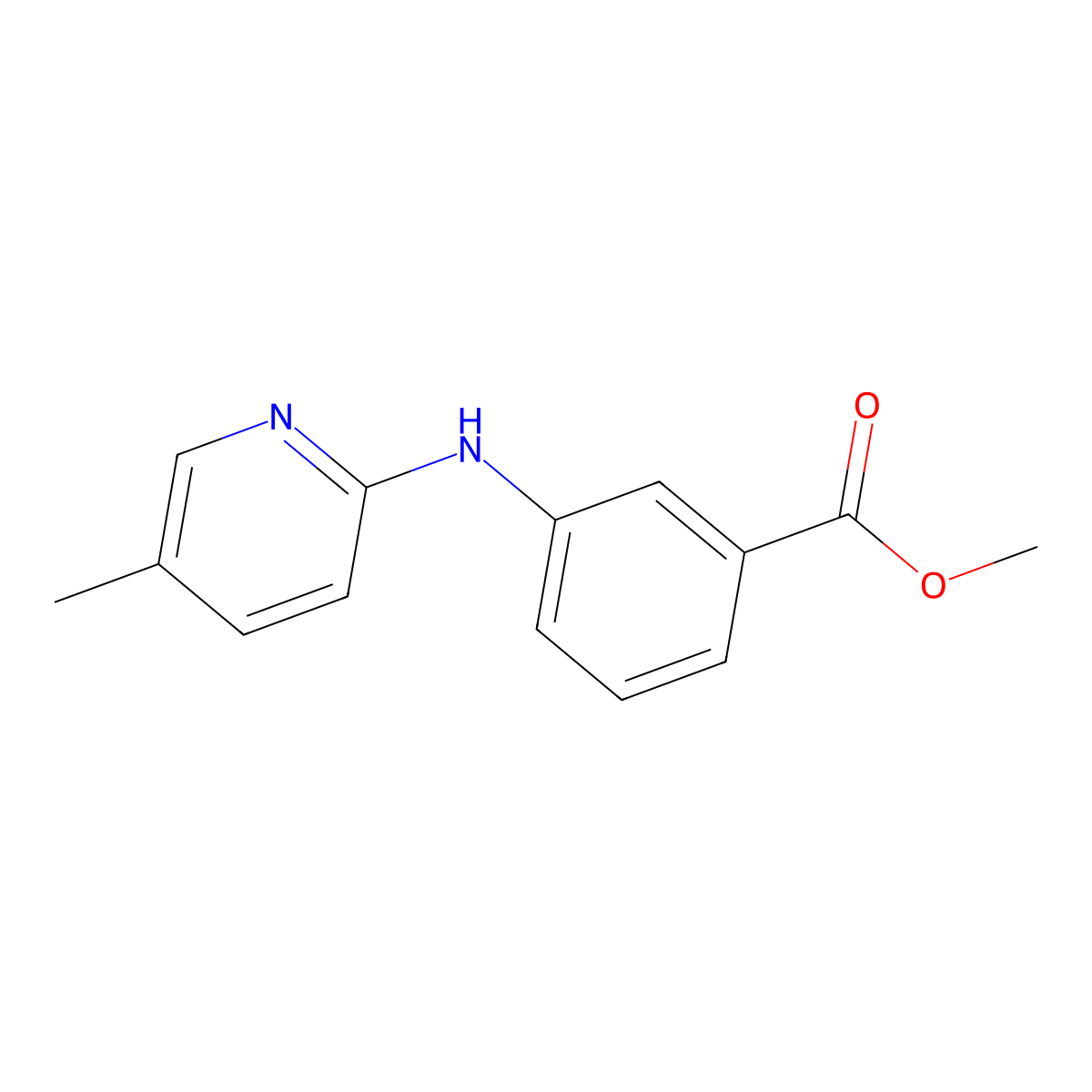 Methyl 3-[(5-methylpyridin-2-yl)amino]benzoate molecular structure, CAS 2639423-83-7