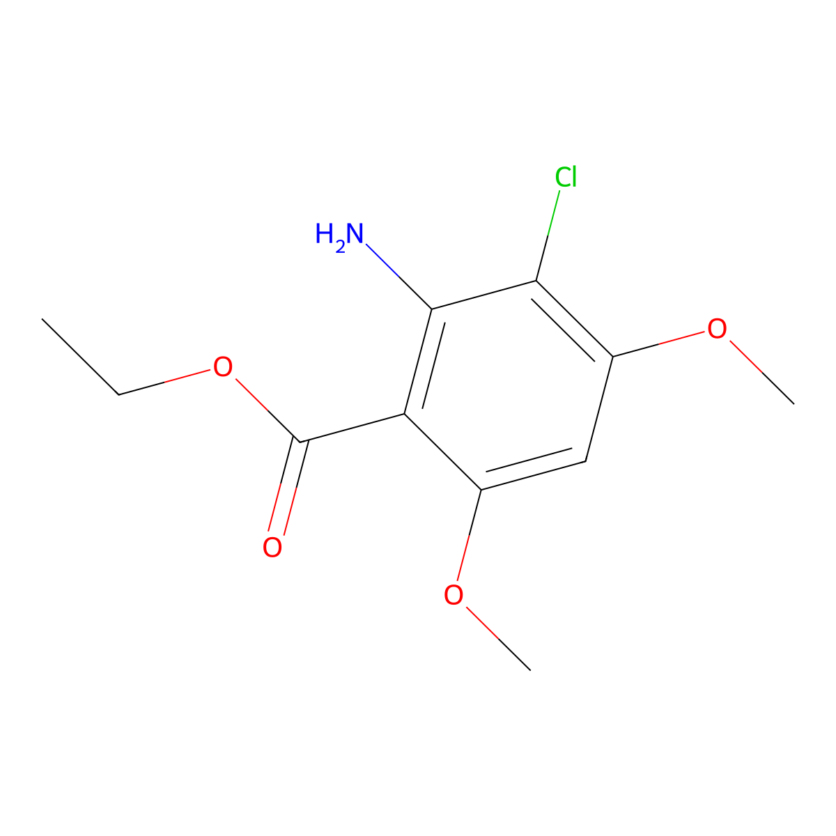 Ethyl 2-amino-3-chloro-4,6-dimethoxybenzoate molecular structure, CAS 2639423-97-3