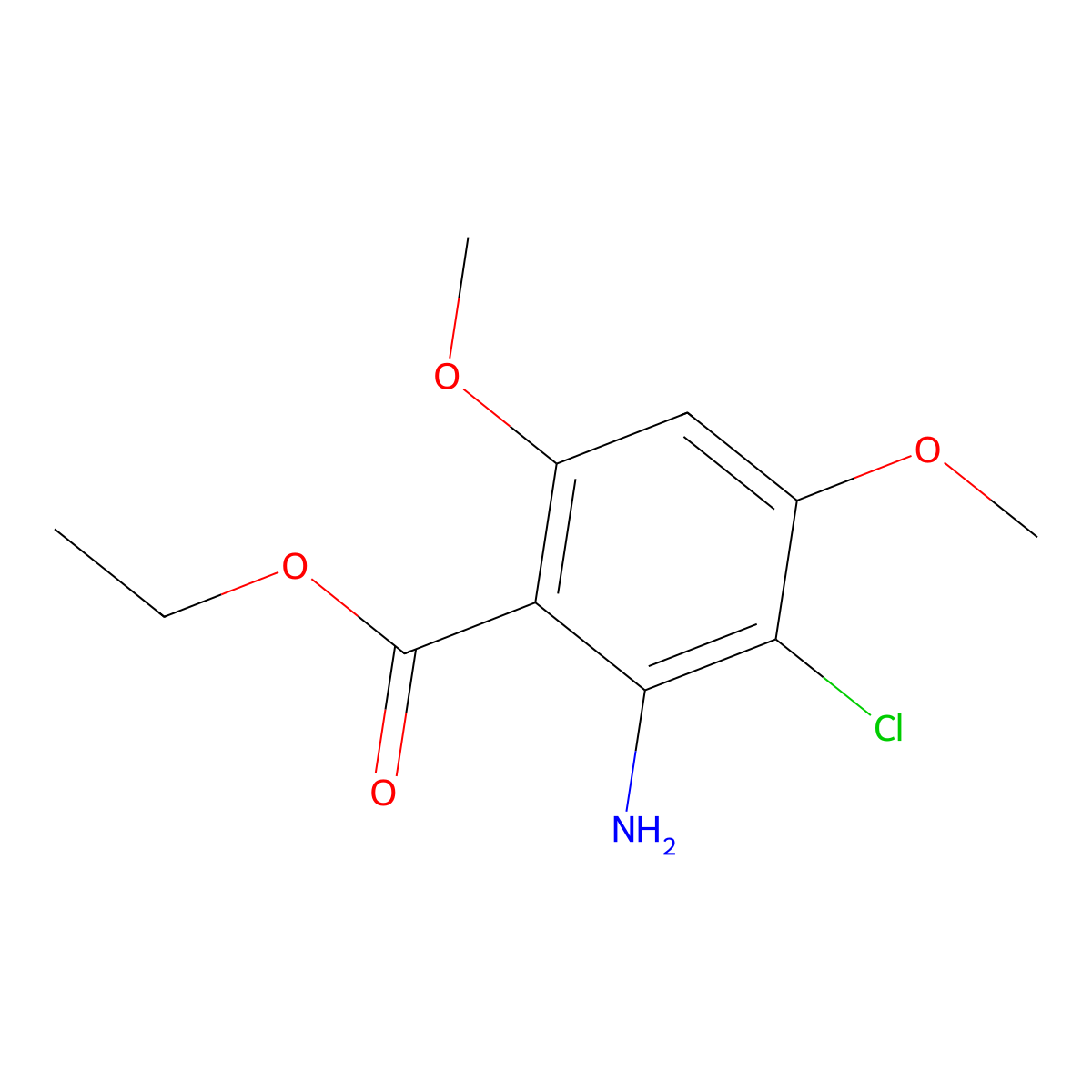 Ethyl 2-amino-3-chloro-4,6-dimethoxybenzoate molecular structure, CAS 2639423-97-3