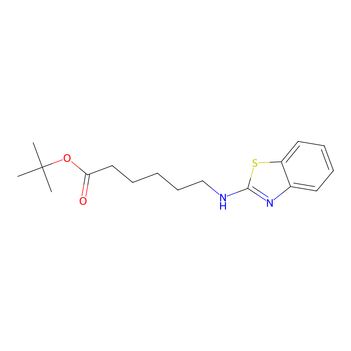Tert-butyl 6-[(1,3-benzothiazol-2-yl)amino]hexanoate molecular structure, CAS 2639424-08-9