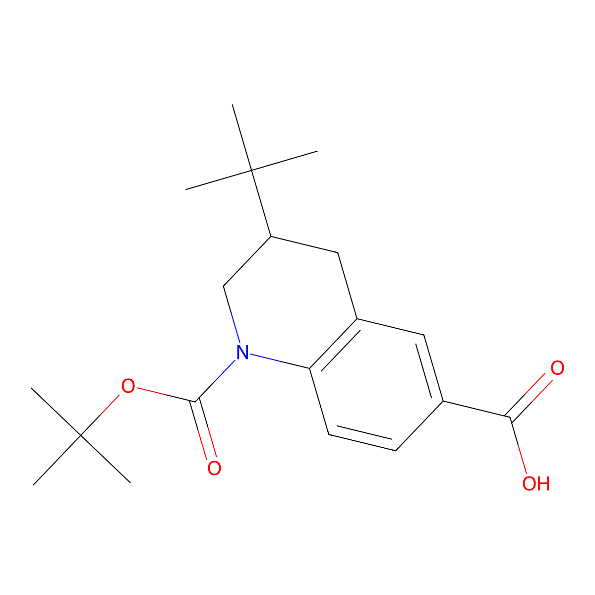 1-[(Tert-butoxy)carbonyl]-3-tert-butyl-1,2,3,4-tetrahydroquinoline-6-carboxylic acid molecular structure, CAS 2639424-15-8