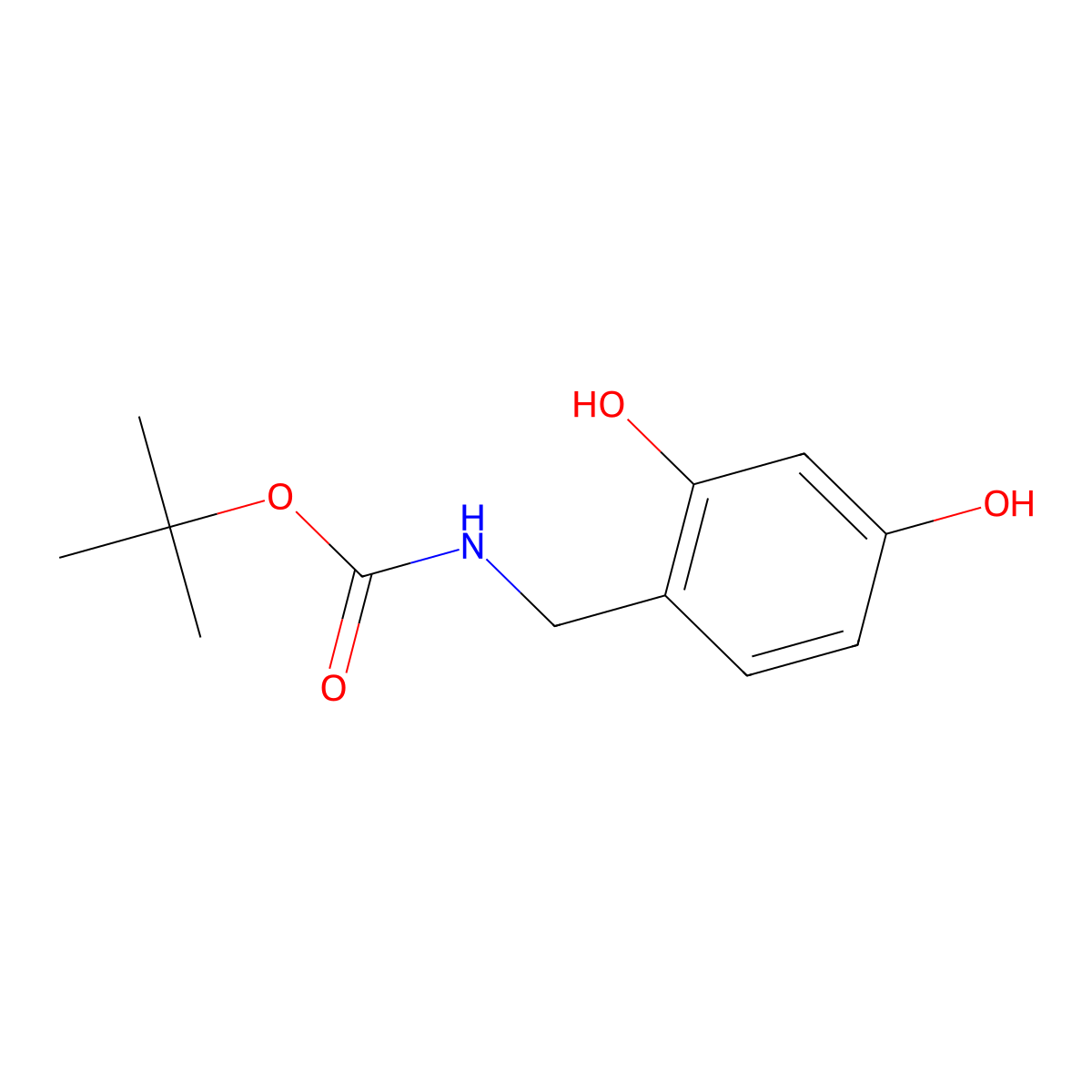 tert-butyl N-[(2,4-dihydroxyphenyl)methyl]carbamate molecular structure, CAS 2639424-19-2
