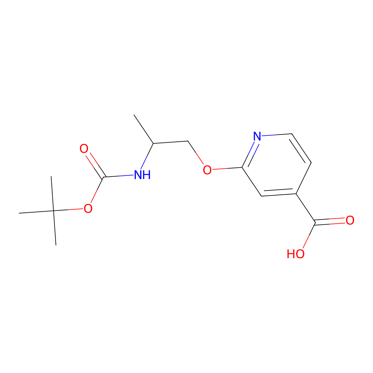 2-(2-{[(Tert-butoxy)carbonyl]amino}propoxy)pyridine-4-carboxylic acid molecular structure, CAS 2639424-20-5