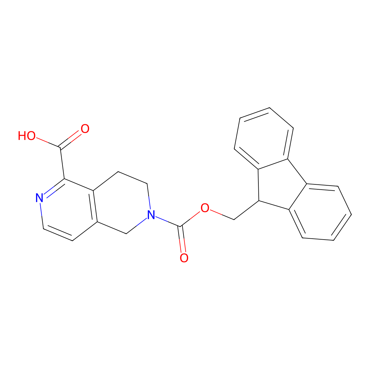 6-{[(9H-fluoren-9-yl)methoxy]carbonyl}-5,6,7,8-tetrahydro-2,6-naphthyridine-1-carboxylic acid molecular structure, CAS 2639424-28-3