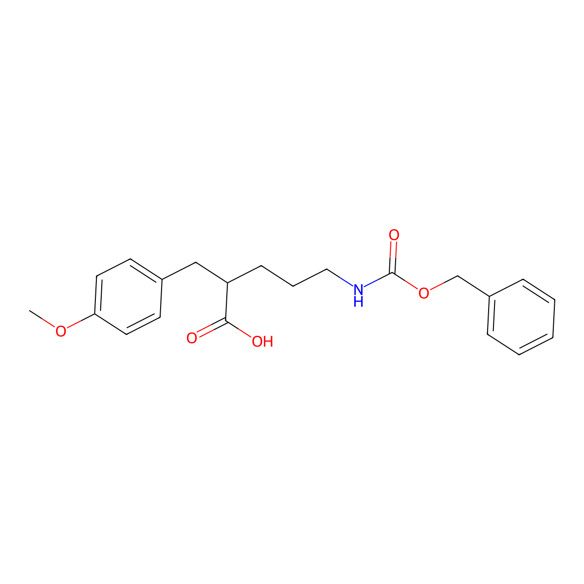 5-{[(Benzyloxy)carbonyl]amino}-2-[(4-methoxyphenyl)methyl]pentanoic acid molecular structure, CAS 2639424-30-7