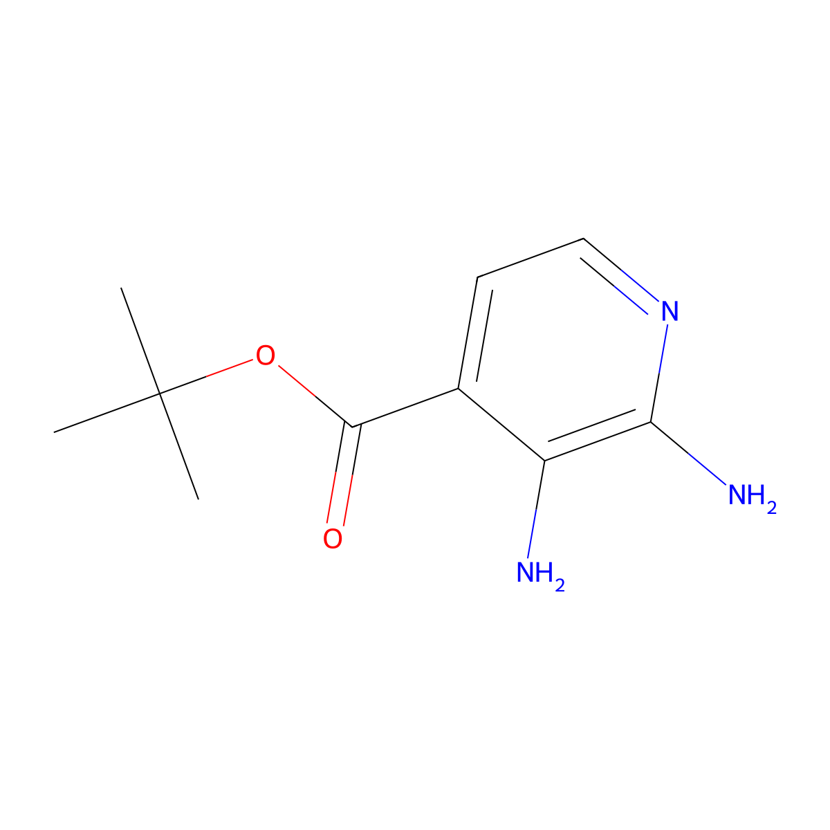 Tert-butyl 2,3-diaminopyridine-4-carboxylate molecular structure, CAS 2639424-37-4