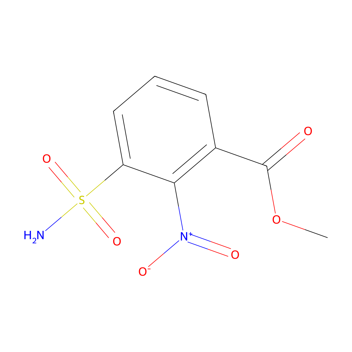 Methyl 2-nitro-3-sulfamoylbenzoate molecular structure, CAS 2639424-42-1