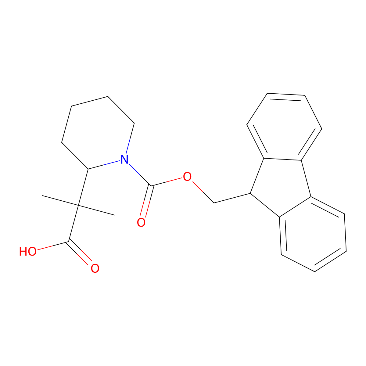 2-(1-{[(9H-fluoren-9-yl)methoxy]carbonyl}piperidin-2-yl)-2-methylpropanoic acid molecular structure, CAS 2639424-43-2